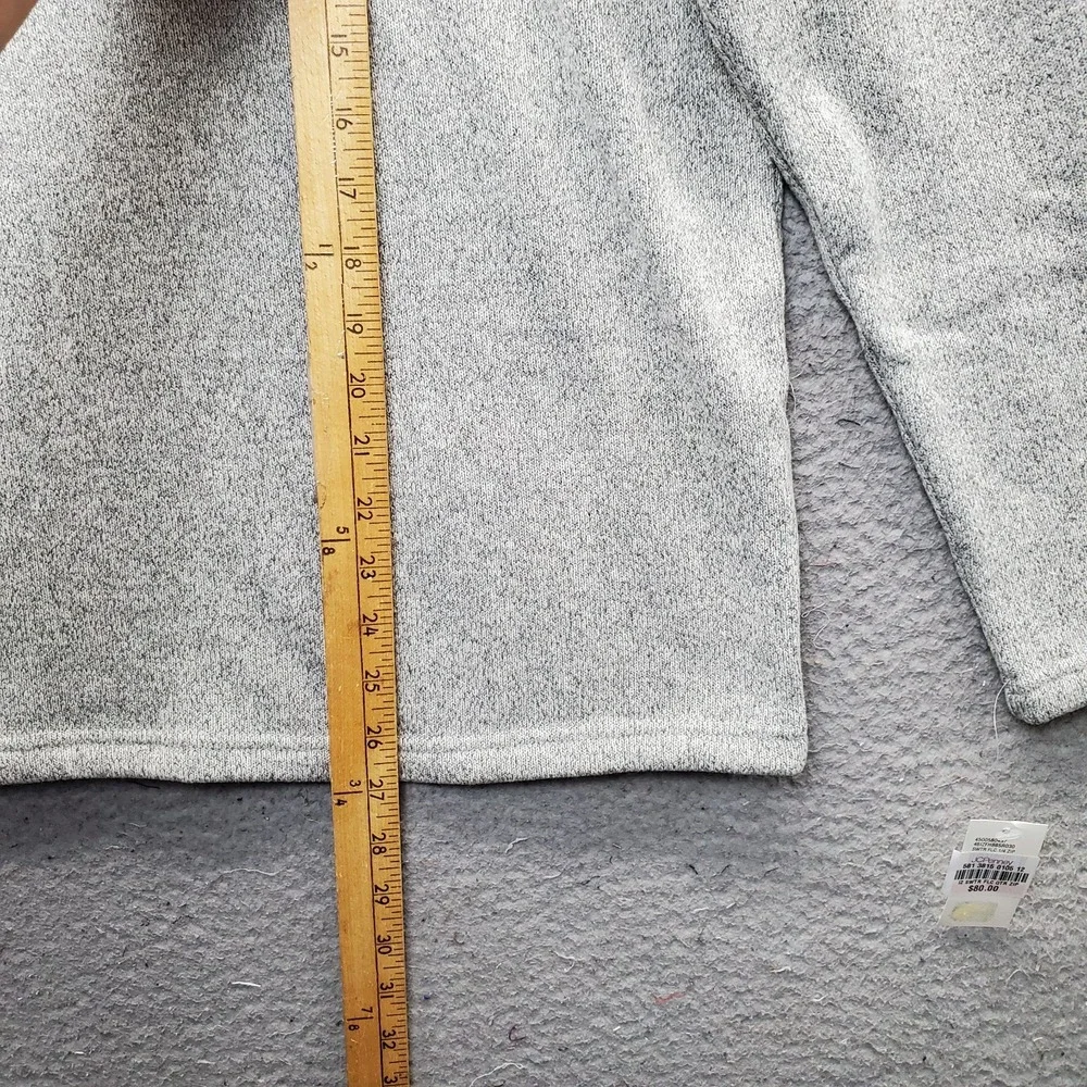 IZOD Golf Eco Thermal Soft Knit Fleece Sweater Mens S Gray Quarter Zip Pullover